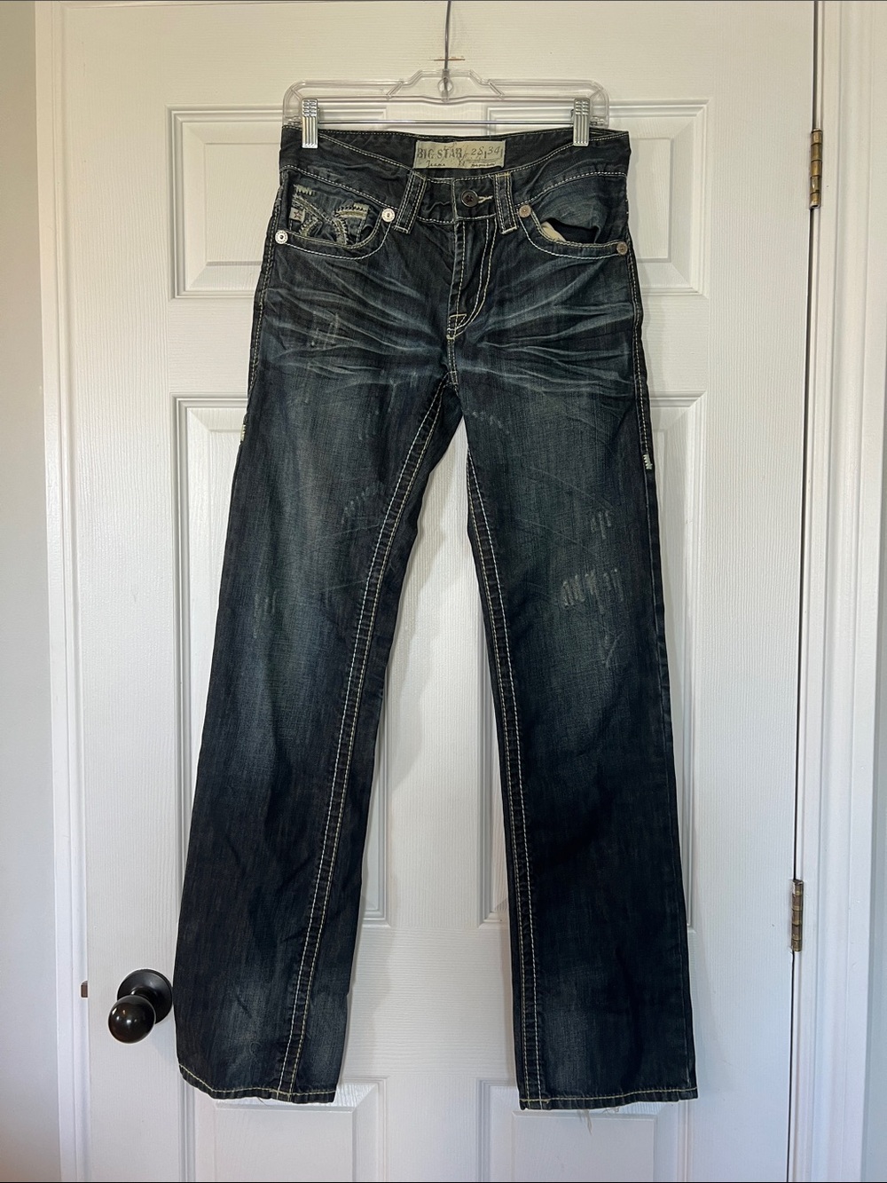 Big Star Men’s Black Washed Straight Jeans